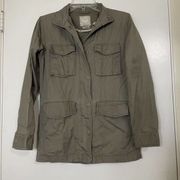 STUSSY khaki green snap button utility pockets jacket size women Small