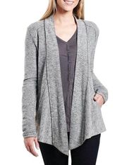 Kuhl Heathered Grey Open Soft Lapel Nova Wrap Wool Blend Cardigan Women Small