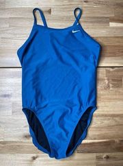 🎀 Nike One Piece Open Back Swim Suit in Blue SIZE US 12