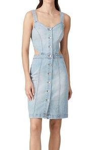 NWT BLANKNYC Wake Up Call Stretchy Denim Dress Cut Outs Light Wash size Large