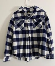 Navy Blue And White Flannel Medium
