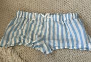 J Crew Sleep Pajama Shorts Pinstripe Stripe Blue and White