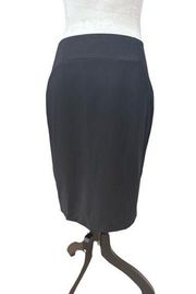 Ann Taylor Womens Pencil Skirt Solid Black Above Knee Stretch Wool Blend 4
