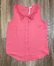 Womens Lauren Conrad Pink Sleeveless Blouse - M