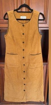 Women’s Corduroy Jumper with Buttons and Pockets