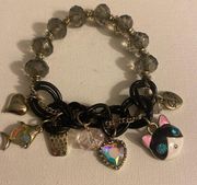 Betsey Johnson Half-Stretch Kitty Charm Bracelet - Preowned