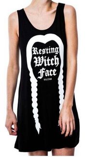 Killstar Resting Witch Face Sleeveless Tank Mini Dress