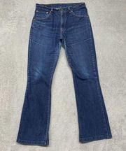 Levis 525 Jeans Womens 31 Blue Medium Wash Bootcut Distressed 29 Inseam Western