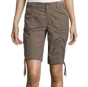 St John's Bay Olive Beige Cargo Shorts size 14