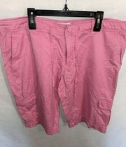 Allen Allen Cargo Shorts Women’s Size Large Pink Drawstring Waist 36 Inseam 12