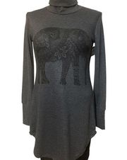 Go Couture Turtleneck High/Low Hem Gray elephant 
Tunic Sweater Dress Sz Small