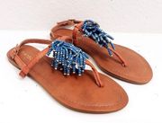 Bamboo Caitlyn Thong Beaded Sandals Size 6.5M