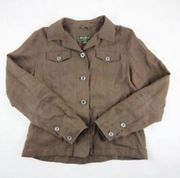 Eddie Bauer brown linen jacket