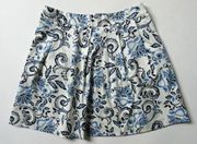 NWT Ann Taylor LOFT Floral Print Stretch Cotton Pleated A-line Skirt 4