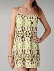 Silk Printed Ikat Layla Slip Mini Dress Size 2