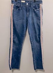 Pilcro Jeans Slim Boyfriend Crop Ankle Fray Side Stripe Women’s Size 27