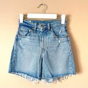 LEVI'S | Premium Blue High Rise Cut-off Denim Jean Shorts Sz 24