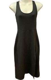 LEITH Black Midi Tank Dress Womens Size Sm Nordstrom Bodycon Fitted Deep V Neck