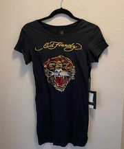 Ed Hardy  Y2K Bedazzled Rhinestone Tiger T-Shirt NWT