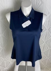 Sleeveless Polo Golf Top Navy