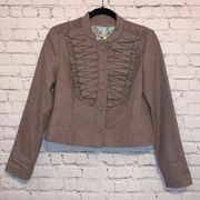 Tabitha Wool Blend Pleated Jacket