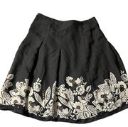 Geoffrey Beene Sport women's size 10 black floral twirly skirt