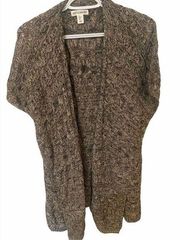 Women’s Artisan NY Long Sleeveless Sweater Vest  Gray/Brown Size Large