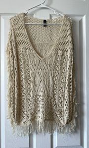 Crochet V Neck Pullover