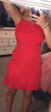 Red Ruffle Dress