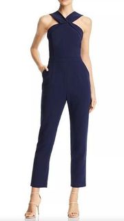 | Navy Blue Grady Cross-Strap Jumpsuit Sz S