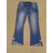 Litz women's 26" waist mid-rise blue capri frayed leg BOUTIQUE jeans