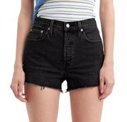 Levi’s  501 NWT Black High Waisted Distressed Jean Shorts Size 34