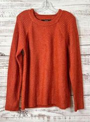 Vero Moda Women's Crew NeckLine Knitted Pullover Sweater Burnt Orange Medium