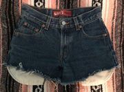 Levi’s Womens 550 High rise Darkwash Denim Shorts