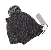 Rebecca Minkoff Marled Beanie & Arm Warmer Set In Black - NWT