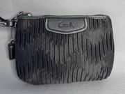 Coach Pleated Fabric Grey & Silver Y2K Wristlet VVGUC