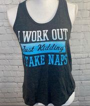 CHIN UP APPAREL Tank Top Graphic Print Gray-Small