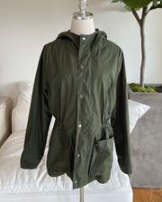 Samsoe and Samsoe Green Utility Jacket with Hoodie