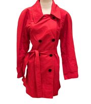 Etcetera Red Trench Coat Belted 6