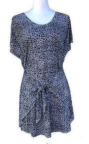 Rebecca Taylor Gray White Black Casual Animal Print Dress Size S