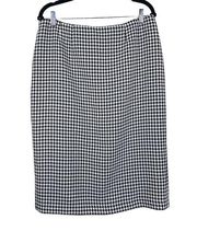 Jones Studio Womens 12  Black White Houndstooth Pencil Skirt Career Office