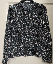 EUC Molly Bracken Floral Ruffle Top Size Large