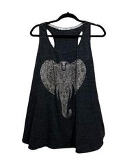 Maurices racerback tank top dark gray with elephant print size 1 plus