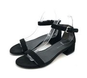 STUART WEITZMAN Nudist June Suede Block Heel Sandal Black 6.5