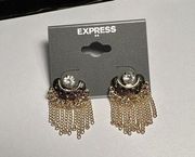 NWT Express Pierced Fringe Chain Gold Tone Earrings - $19.95 MSRP