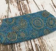 VINTAGE MENBUR SATIN BEADED CLUTCH BAG