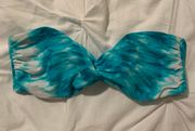 Blue Tie Dye Strapless Bikini Top