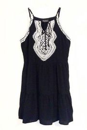 Byer California Black & White Embroidered Dress