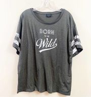 Blank Paige Born to be Wild Gray/White T-Shirt