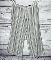 Lane Bryant NWT Size 18/20 White & Blue Stripe Linen Blend Wide Leg Pants